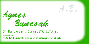 agnes buncsak business card